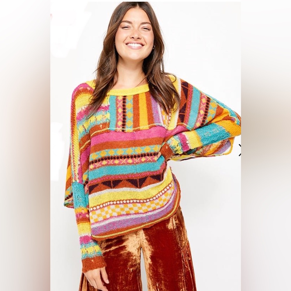 Free People NWT XS December Skies Poncho Sweater